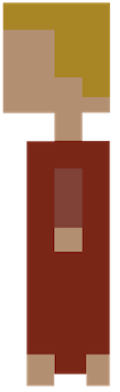 A pixel art farmer